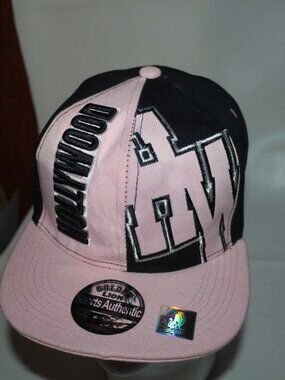 Golden Lion Ace Hollywood Women Truckers Cap Pink Black Embroidered